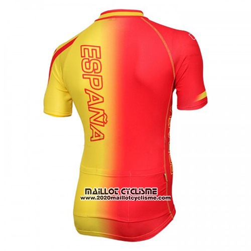2016 Maillot Ciclismo Espagne Jaune et Rouge Manches Courtes et Cuissard